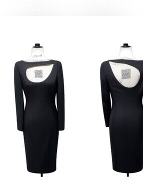 Rare Vintage Luis Estévez Black Cutout Cocktail Dress Size 8